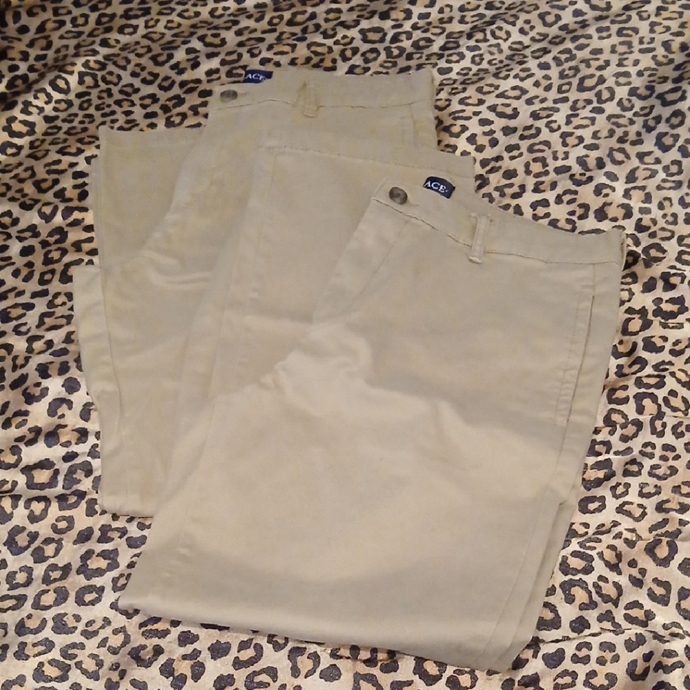 2 Pairs,The Children's Place Tan Chinos, Pants for Boys,14 Husky, Like new